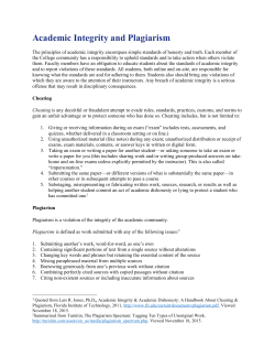 Academic Integrity and Plagiarism