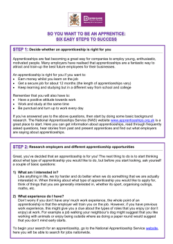So you want to be an apprentice: five easy steps to success