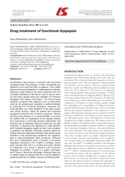Drug treatment of functional dyspepsia