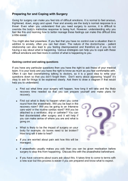 Preparing for and Coping with Surgery