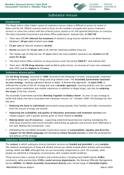 Substance misuse - National Assembly for Wales