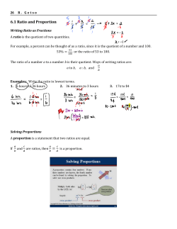 6.1 Ratio and Proportion