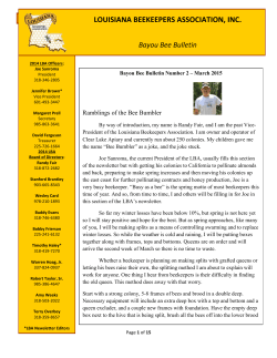 March 2015 - Louisiana Beekeepers Association