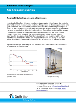 BSc Thesis proposal - Permeability of sand-silt