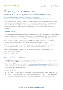 CRISPR-Cas9 RNP delivery&mdash;mouse zygote microinjection&mdash;CB