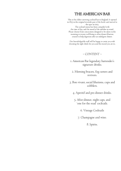 THE AMERICAN BAR - Fairmont Hotels