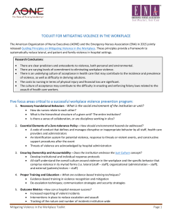 Toolkit for Mitigating Violence in the Workplace