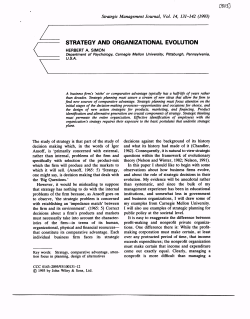 strategy and organizational evolution