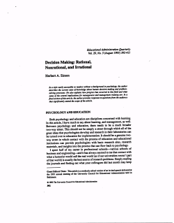 Decision Making: Rational, Nonrational, and Irrational