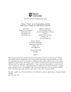 Citizen &ldquo;Trust&rdquo; as an Explanation of State Education Funding to