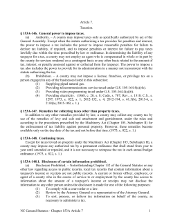 Article 7 - Taxation. - North Carolina General Assembly