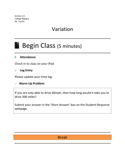 Begin Class (5 minutes)