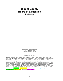 October 3 2016 Policy - Blount County Schools