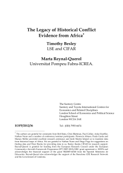 The Legacy of Historical Conflict Evidence from Africa