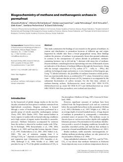 Biogeochemistry of methane and methanogenic archaea in permafrost
