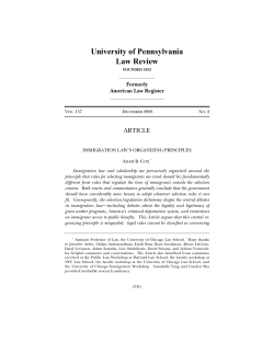Immigration Law`s Organizing Principles