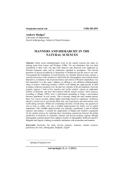 MANNERS AND HIERARCHY IN THE NATURAL SCIENCES