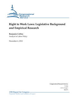 Right to Work Laws: Legislative Background and
