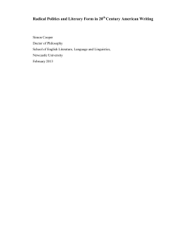 Radical politics and literary form in twentieth