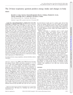 The 24-hour respiratory quotient predicts energy intake and