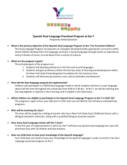 Spanish Dual Language Preschool Program at the Y