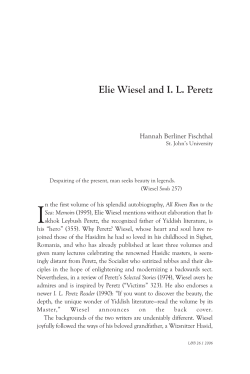 Elie Wiesel and I. L. Peretz