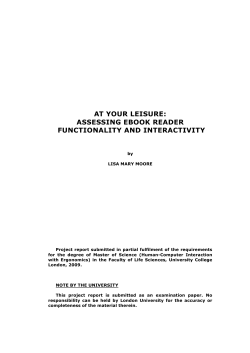 At Your Leisure: Assessing Ebook Reader Functionality and