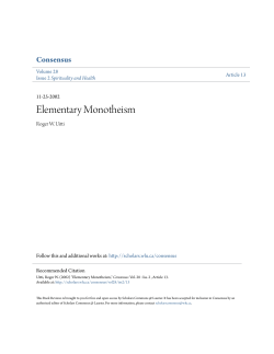 Elementary Monotheism - Scholars Commons @ Laurier