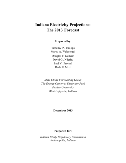 Indiana Electricity Projections: The 2013 Forecast