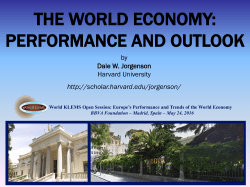 the world economy: performance and outlook