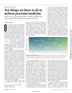 Ten things we have to do to achieve precision medicine