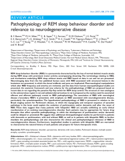Pathophysiology of REM sleep behaviour disorder