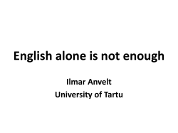 English alone is not enough