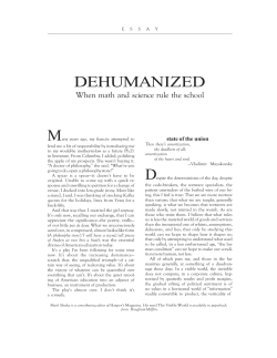 Dehumanized: When Math and Science Rule the School