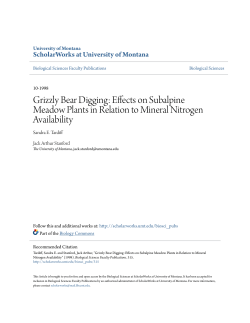 Grizzly Bear Digging: Effects on Subalpine Meadow Plants in