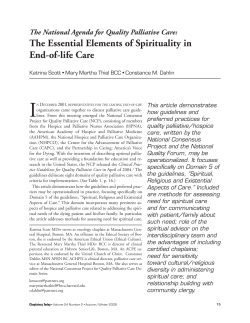 The Essential Elements of Spirituality in End-of