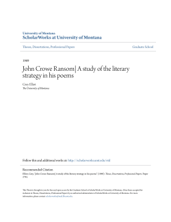 John Crowe Ransom| A study of the literary strategy in his poems
