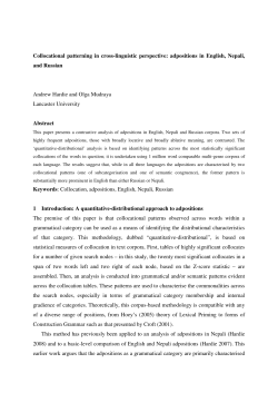Collocational patterning in cross-linguistic perspective