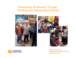 Developing Vocabulary Through Thinking and Talking About Words