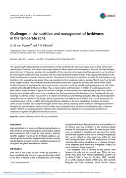 Challenges in the nutrition and management of herbivores in the