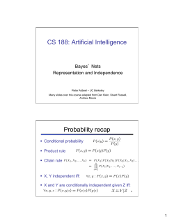 bayes nets representation and independence - EECS: www