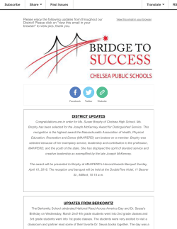 DISTRICT UPDATES UPDATES FROM BERKOWITZ