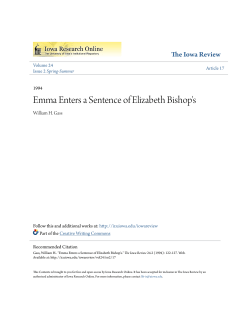 Emma Enters a Sentence of Elizabeth Bishop`s