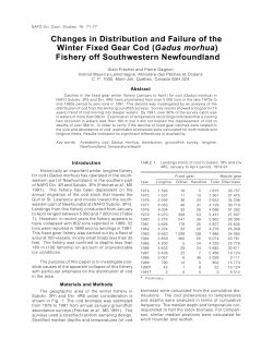 Changes in Distribution and Failure of the Winter Fixed Gear Cod