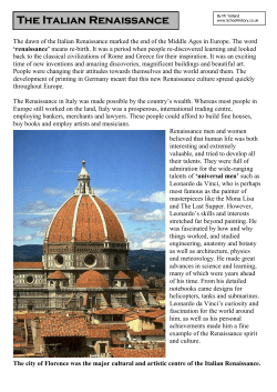 The Italian Renaissance