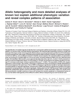 Allelic heterogeneity and more detailed analyses