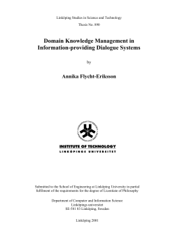 Domain Knowledge Management in Information-providing
