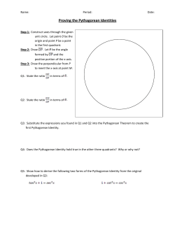 Proving the Pythagorean Identities