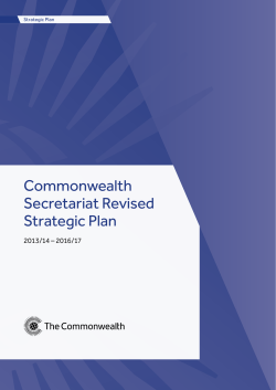Commonwealth Secretariat Strategic Plan 2013/14 - 2016/17