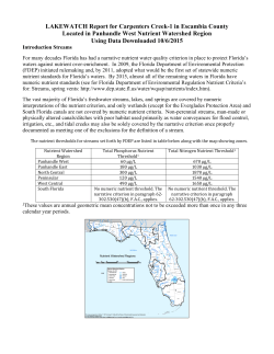 LAKEWATCH Report for Carpenters Creek